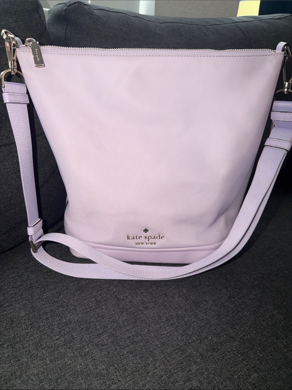 Kate Spade Chelsea Duffle Crossbody Bag Lilac Purple Nylon